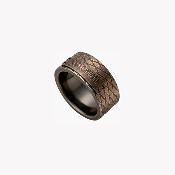 Just Cavalli Men's Brown Tungsten Ring, Brown Band | Jcrg50040310