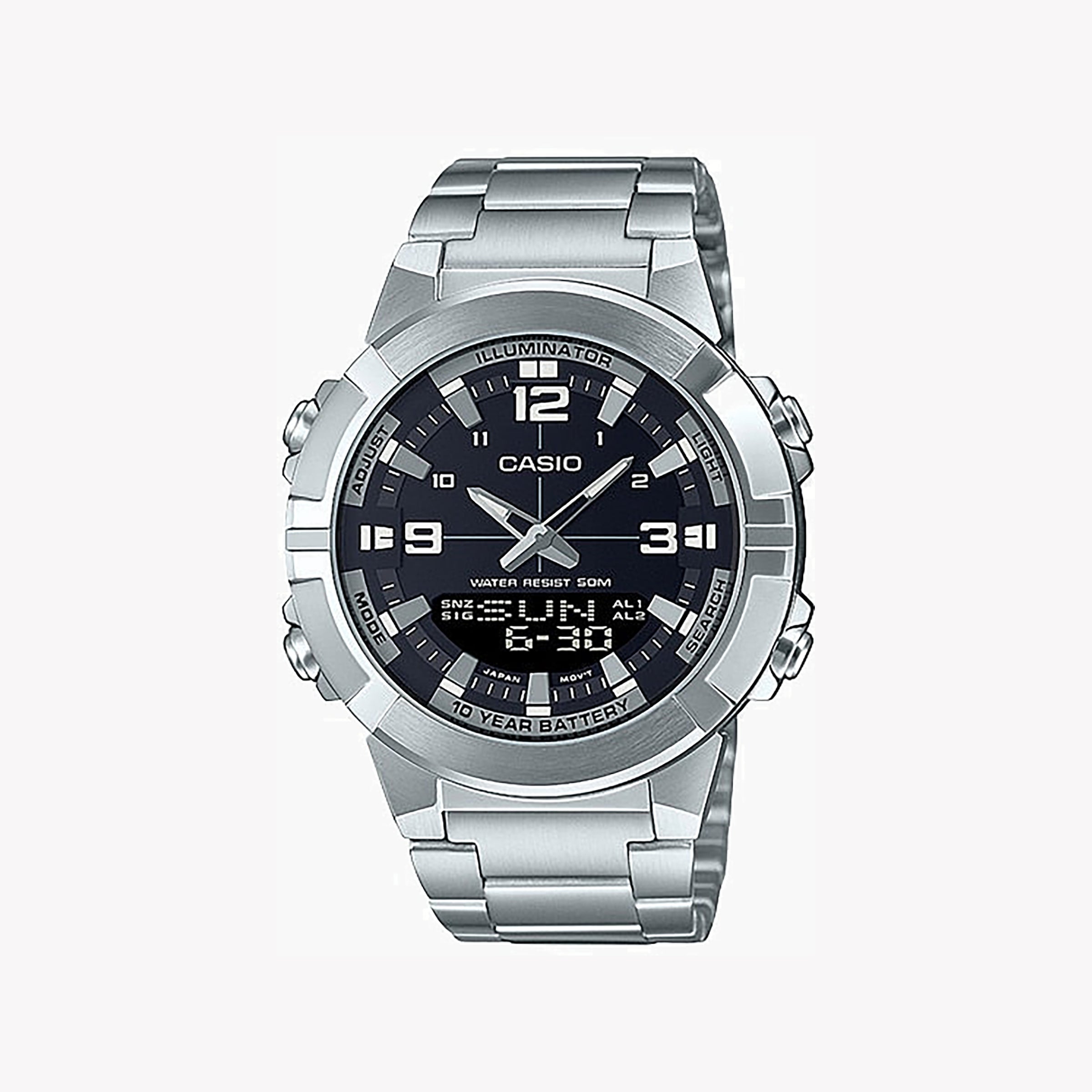 CASIO AMW-870D-1AVDF - ADVENTURE READY MEN'S WATCH WITH STAINLESS STEEL BAND AND BLACK DIAL