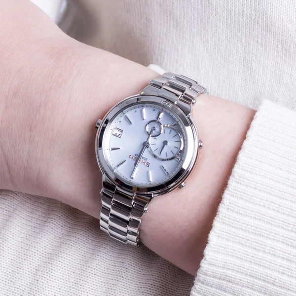 Casio Sheen Women's Silver Stainless Steel, White Dial | Shb-200d-7aer by i-watch