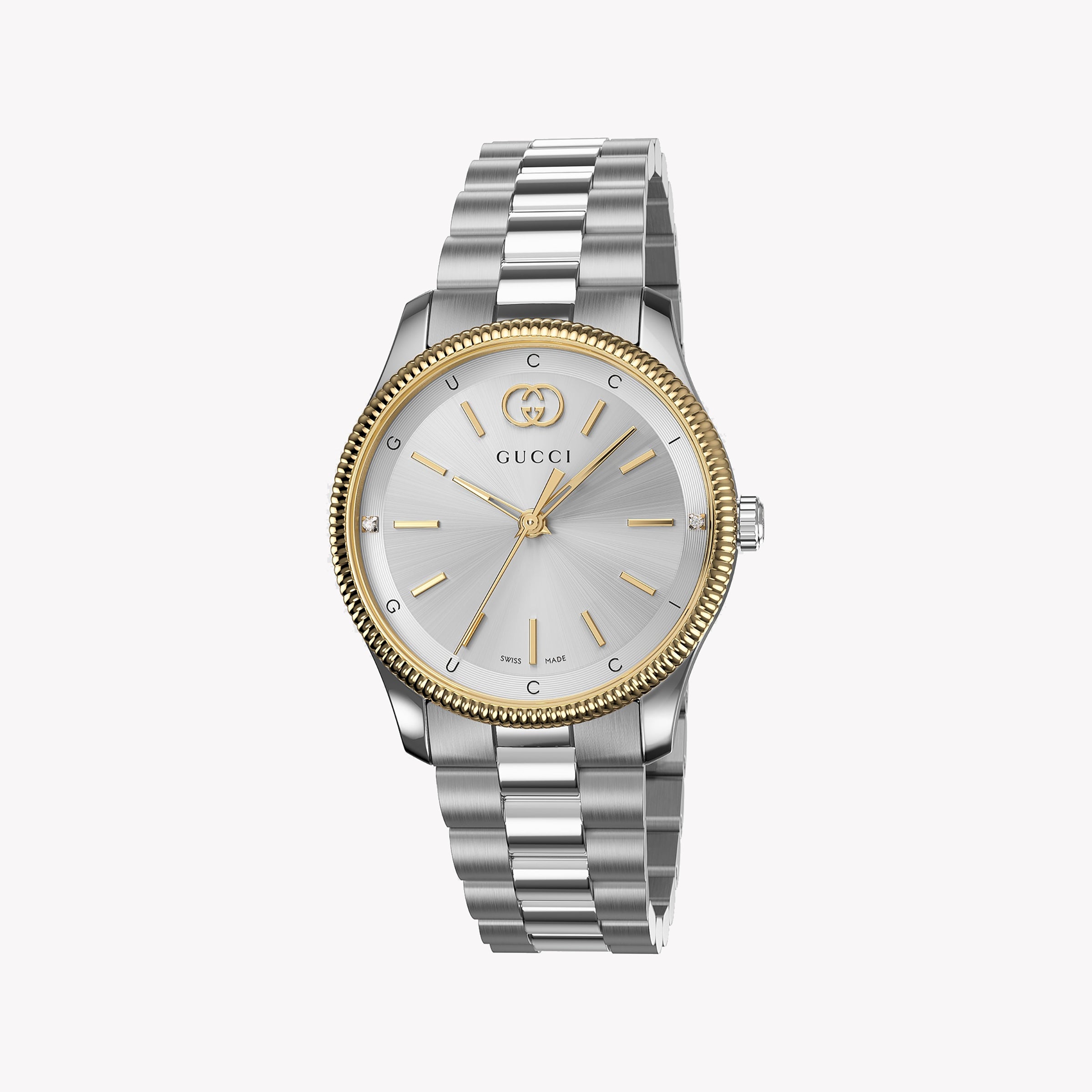 GUCCI YA1265063 - ELEGANT TIMEPIECE FOR THE MODERN SOPHISTICATE Women's Watch with silver stainless steel band and sleek silver dial