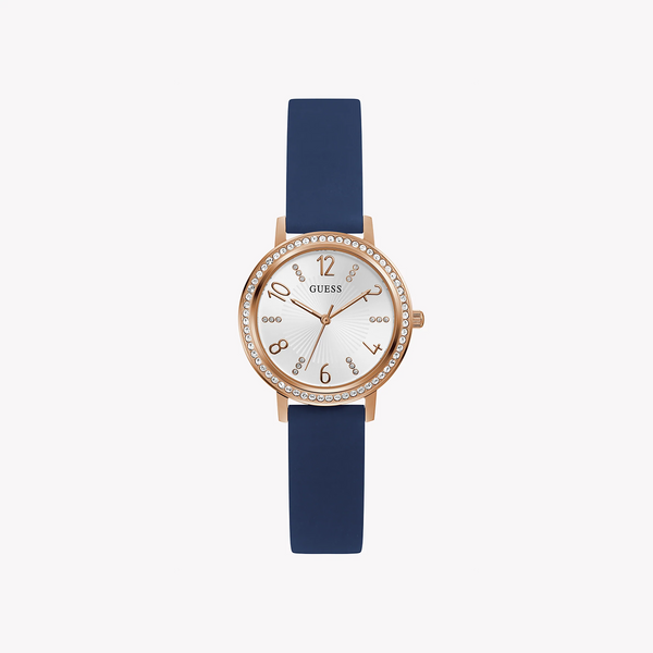 Guess Women's Rose Gold Watch, Blue Silicone Band | Gw0591l1 by i-watch