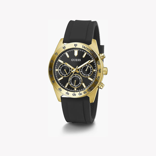 Guess Men's Gold Watch, Black Silicone Band | Gw0388g2 by i-watch