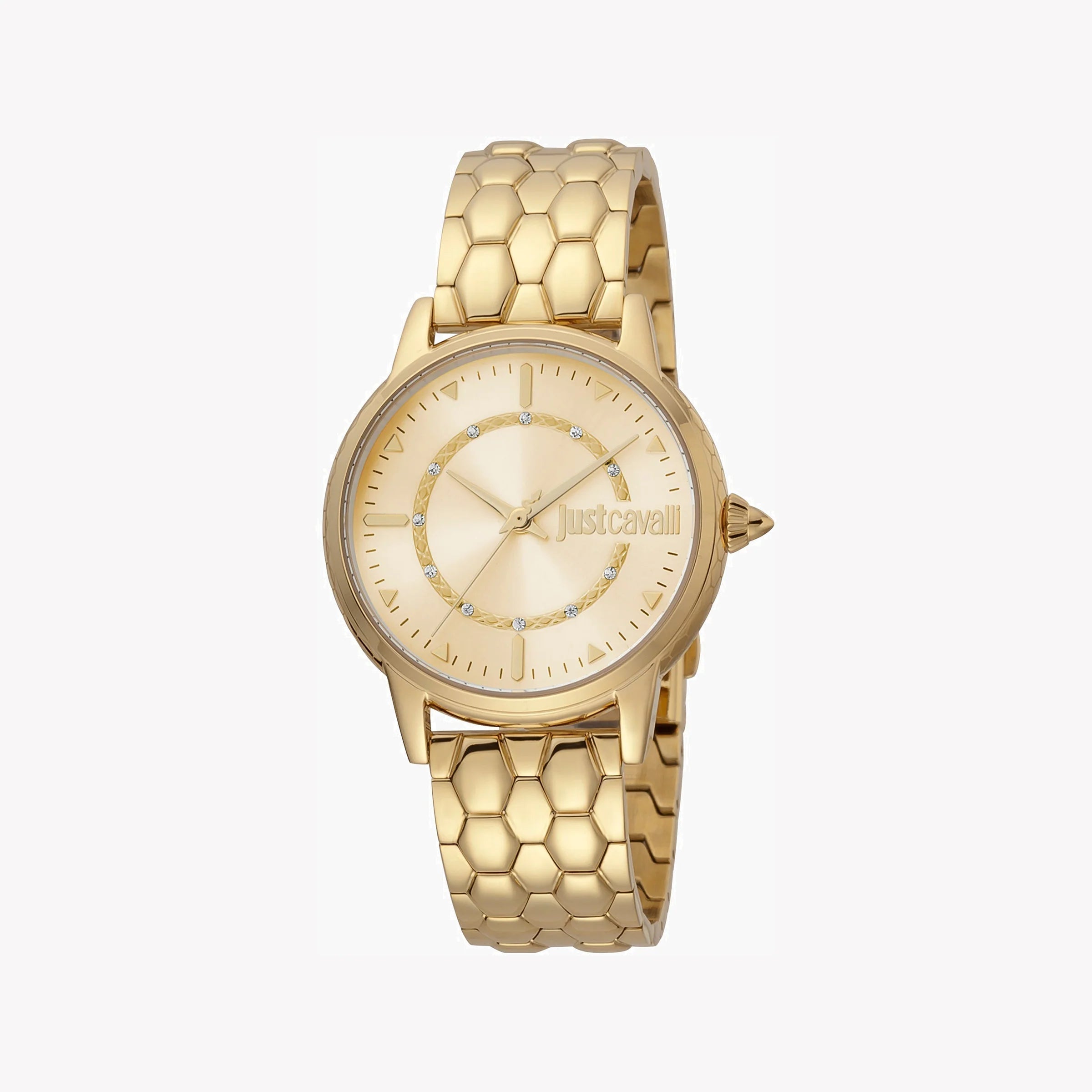 JUST CAVALLI Women's Watch with Gold Stainless Steel Case and Gold Stainless Steel Band