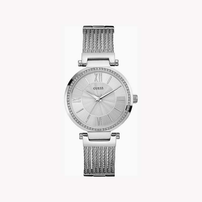 Guess Women's Silver Stainless Steel Watch, Silver Dial | W0638l1 by i-watch