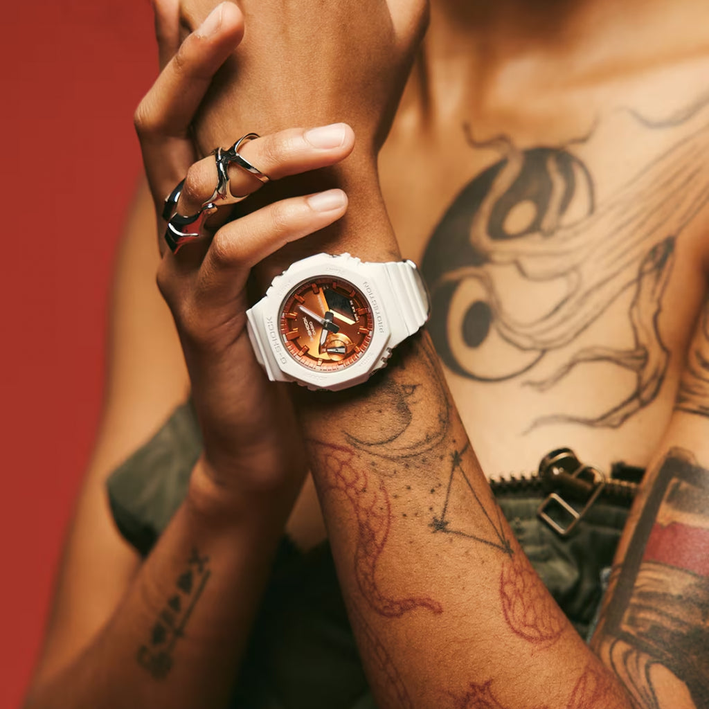 CASIO G-SHOCK GMA-S2100WS-7A OAK ADVENTURER - STYLISH WHITE & ORANGE TIMEPIECE for Every Explorer-i-Watch-5