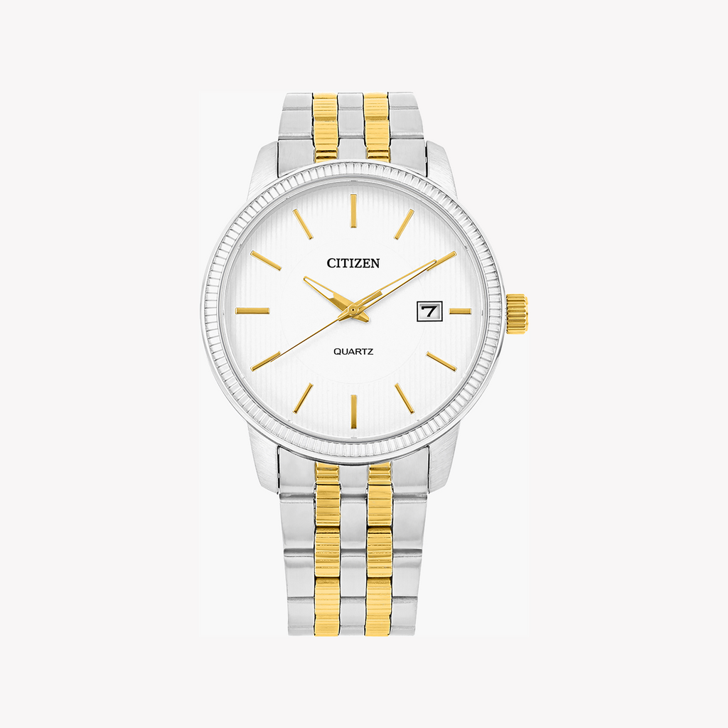 CITIZEN DZ0054-56A MENS STYLISH PRECISION TIMEPIECE - ELEGANT QUARTZ WATCH IN SILVER & GOLD