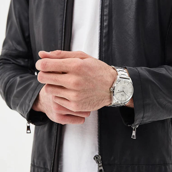Fossil Men's Silver Stainless Steel Watch, White Dial | Fs5424 by i-watch