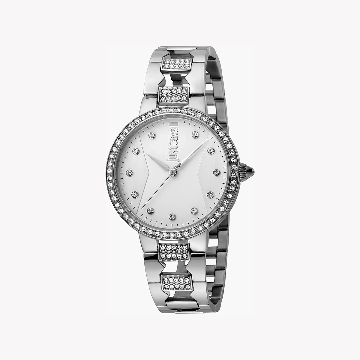 JUST CAVALLI Women's Watch with Silver Stainless Steel Case and Silver Stainless Steel Band