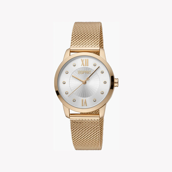 Esprit Women's Rose Gold Stainless Steel Watch, Silver Dial | Es1l112m0035 by i-watch
