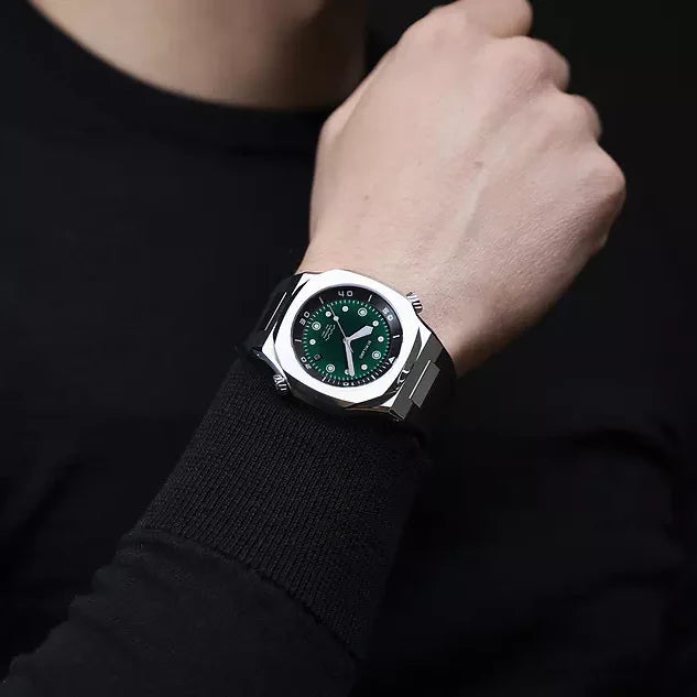 D1 MILANO Men's Silver Stainless Steel, Black Silicone | D1-DVRJ03 by i-watch