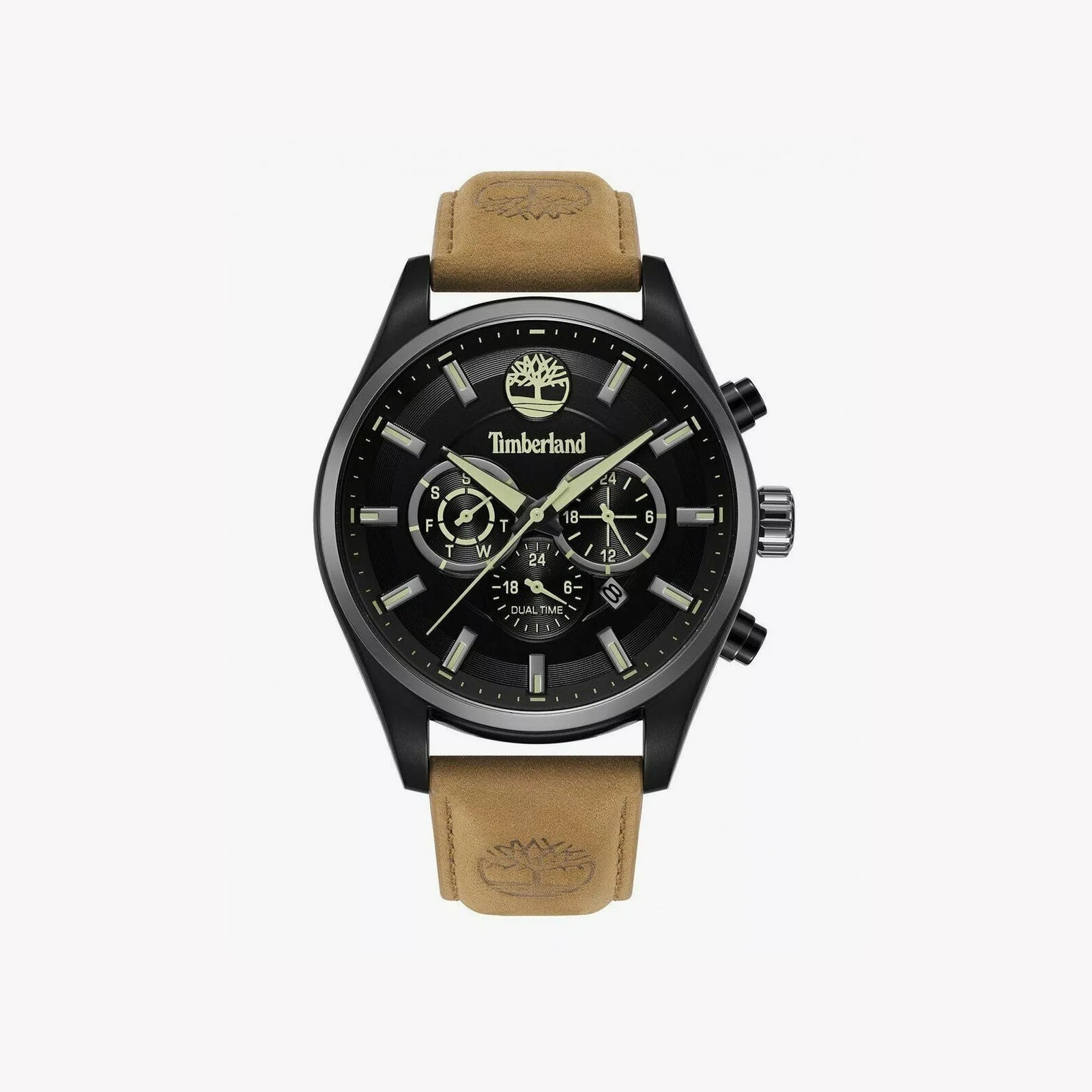 Timberland Men's Black Stainless Steel, Brown Leather | Tdwgc2132601 by i-watch
