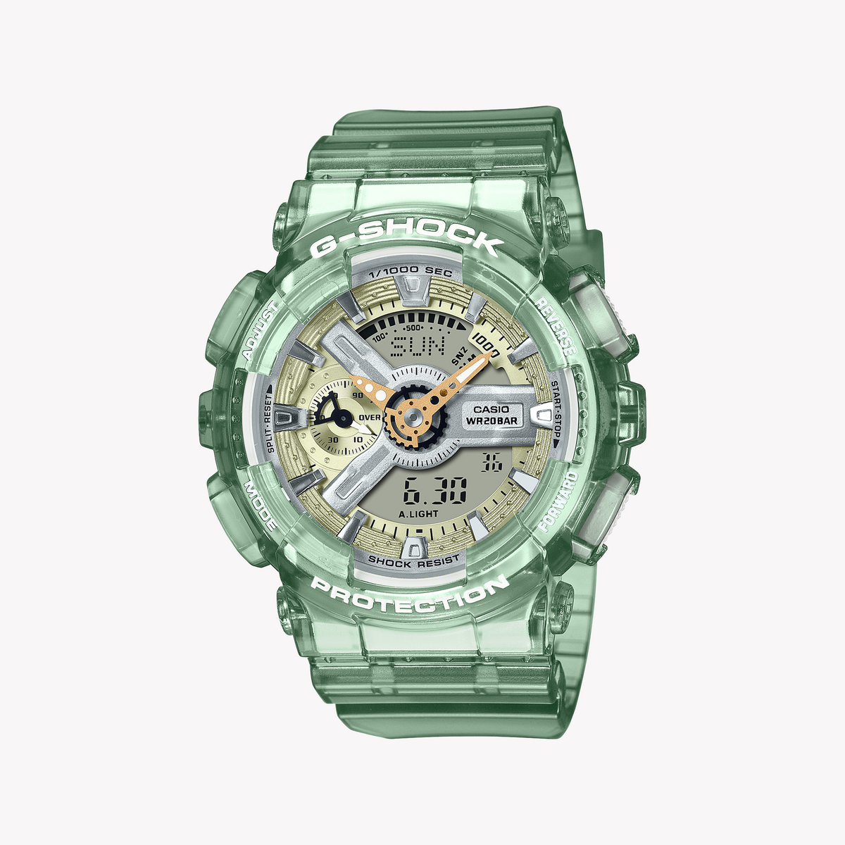 CASIO G-SHOCK GMA-S110GS-3ADR - DYNAMIC GREEN FUSION Women's Watch with vibrant green resin band and sporty elegance