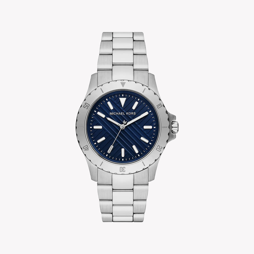 MICHAEL KORS MK9079 - BOLD SOPHISTICATION MEN'S TIMEPIECE WITH BLUE DIAL & SILVER FINISH