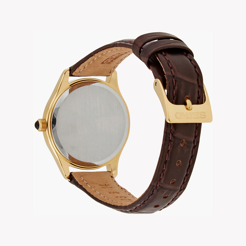 Radiant Charm Women's Gold Stainless Steel, Brown Leather | Swr072p1 by i-watch