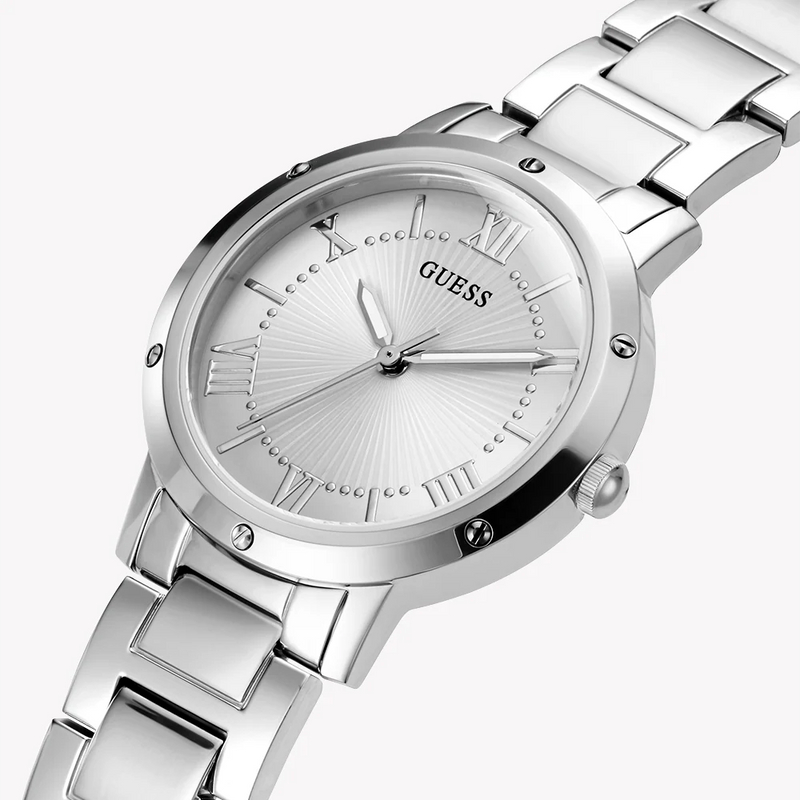 Guess Women's Silver Stainless Steel Watch, Silver Dial | Gw0404l1 by i-watch
