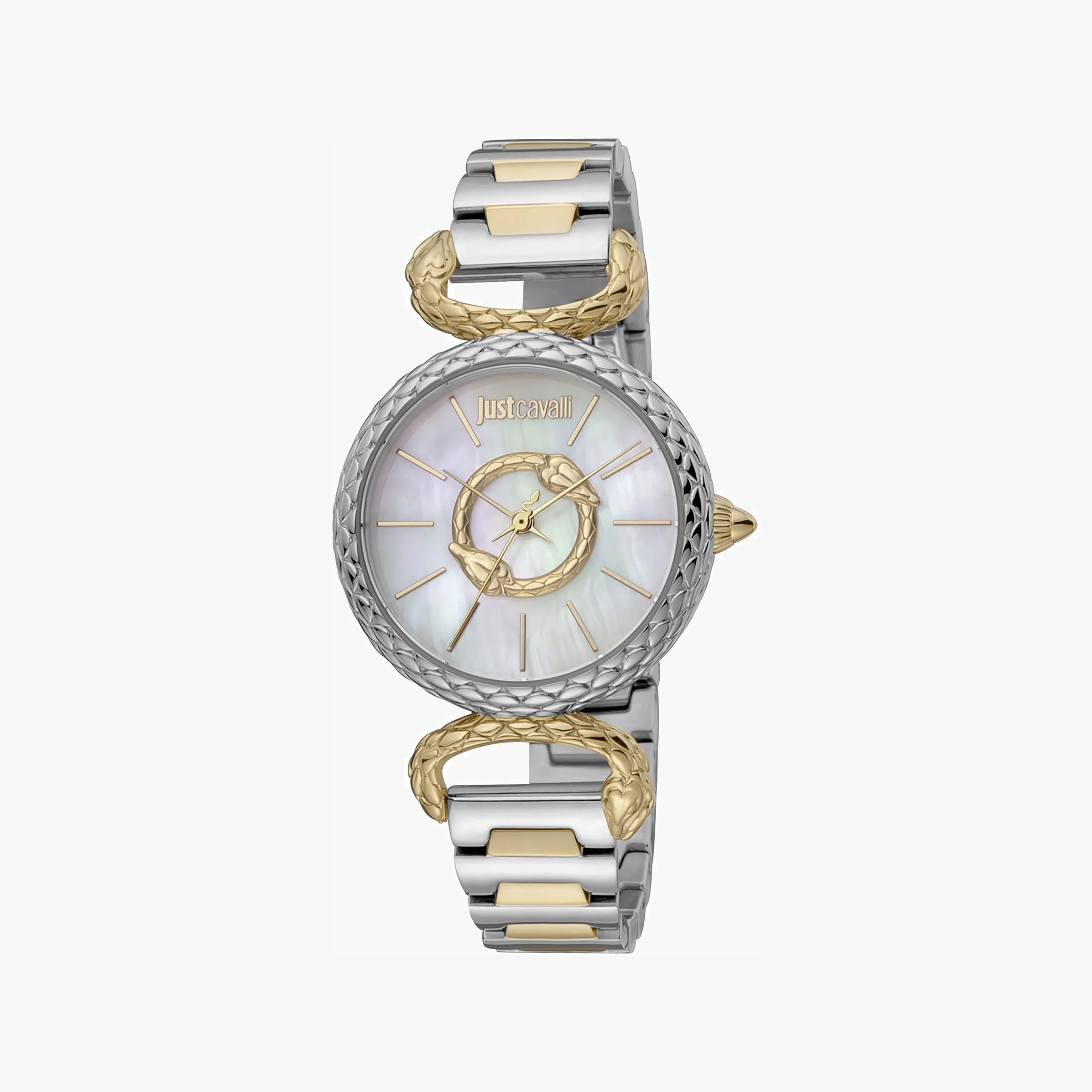 JUST CAVALLI Women's Watch with Silver & Gold Stainless Steel Case and Silver & Gold Stainless Steel Band