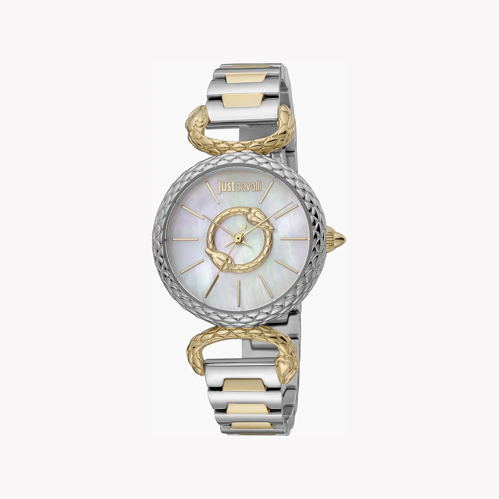 Just Cavalli Women's Silver & Gold Watch, Mother Of Pearl Dial | Jc1l148m0085 by i-watch