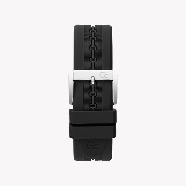 Guess Men's Silver Watch, Black Dial, Silicone Band | Y63003g2mf by i-watch