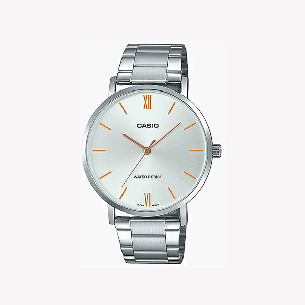 Casio Men's Silver Stainless Steel Watch, Silver Dial | Mtp-Vt01d-7b by i-watch