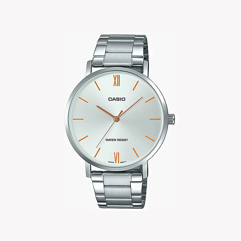 Casio Men's Silver Stainless Steel Watch, Silver Dial | Mtp-Vt01d-7b by i-watch