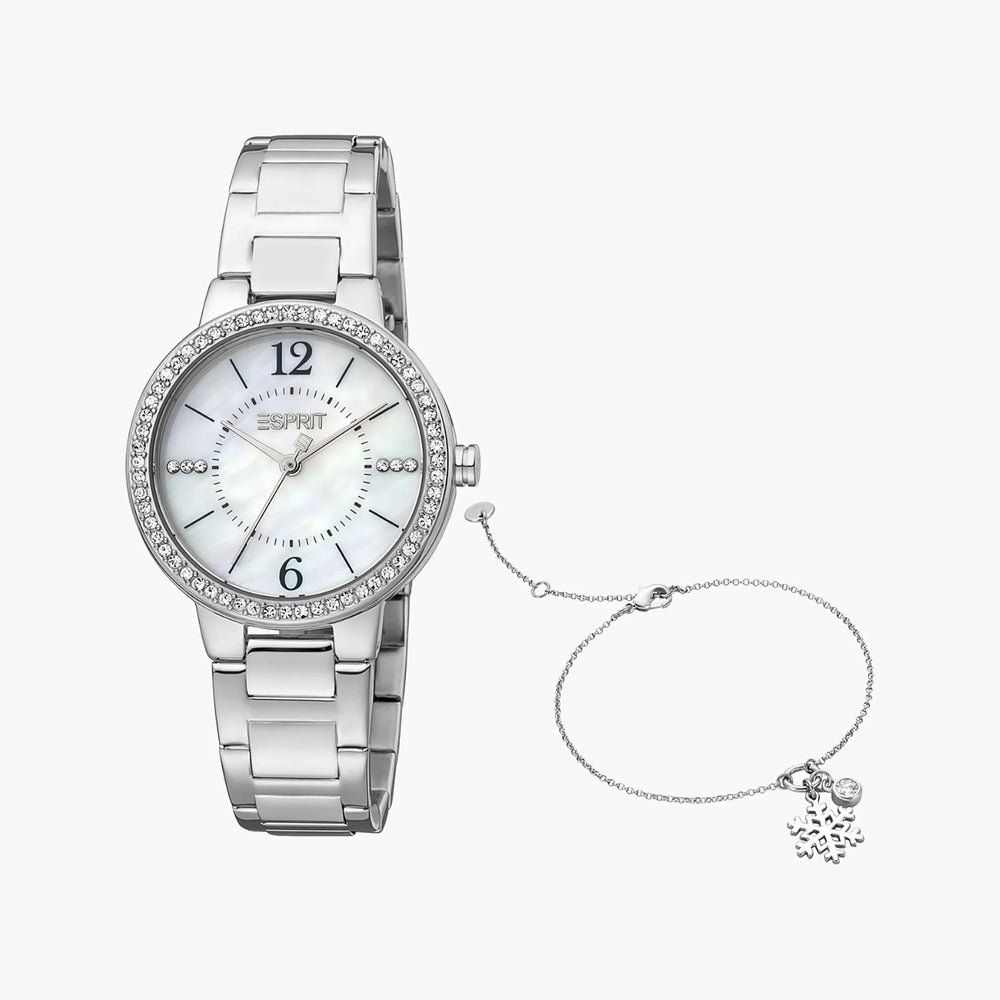 Esprit Women's Silver Stainless Steel Watch, White Dial | Es1l123m0015 by i-watch