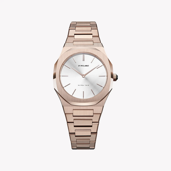 D1 MILANO Women's Rose Gold Watch, Silver Dial | D1-UTBL09 by i-watch