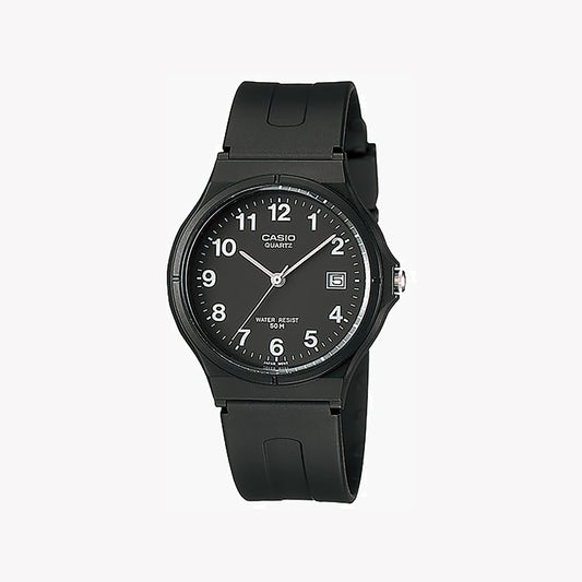 Casio MW-59-1BV Analoge schwarze Unisex-Uhr