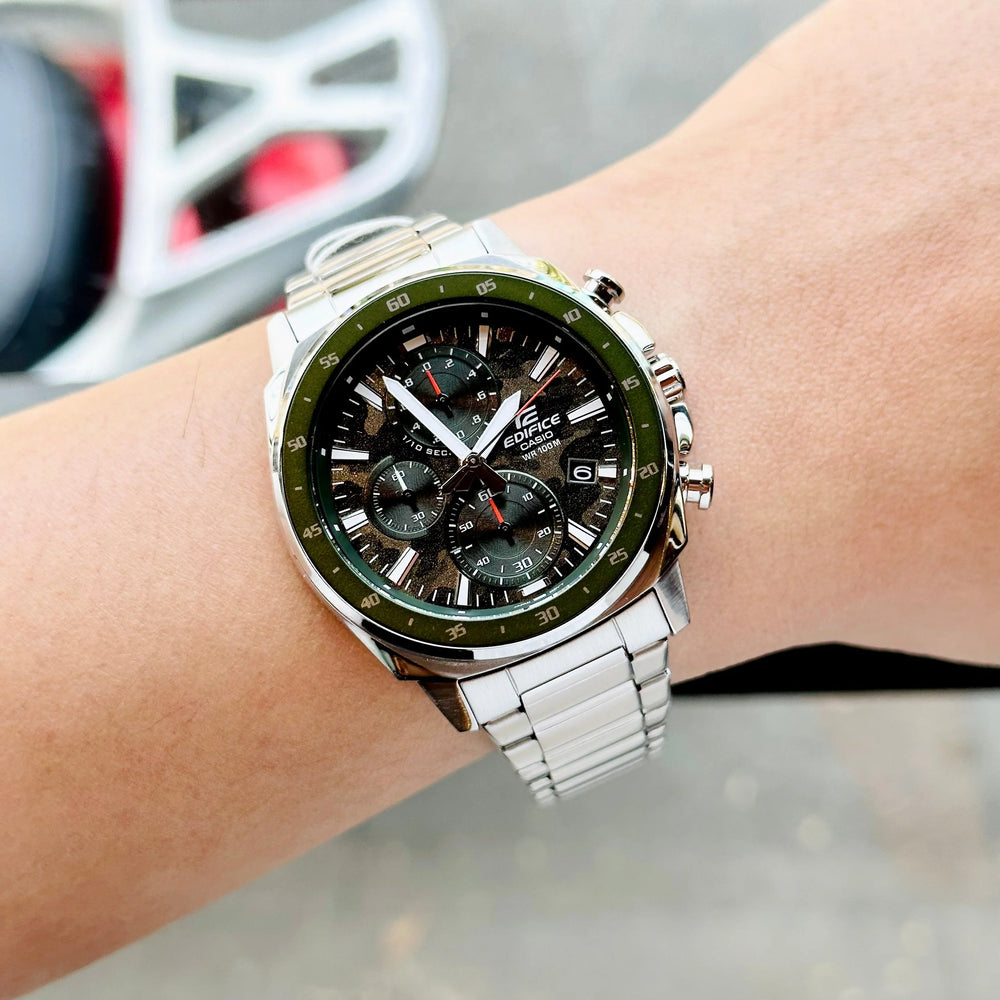 Casio Edifice Efv-600d-3cvudf - Elegantly Versatile Men's Watch With Green Dial by i-watch