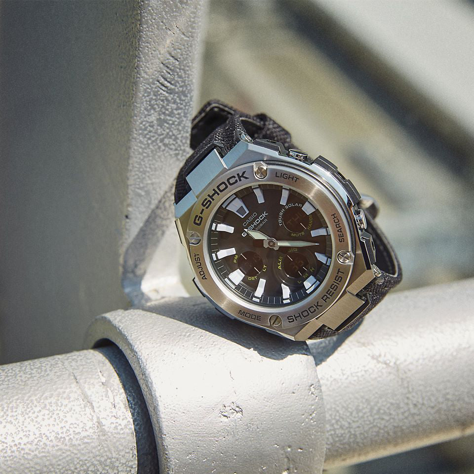 CASIO G-SHOCK GST-S130C-1ADR SPORTY ELEGANCE - MEN'S WATCH WITH STAINLESS STEEL CASE AND BLACK LEATHER BAND-i-Watch-4