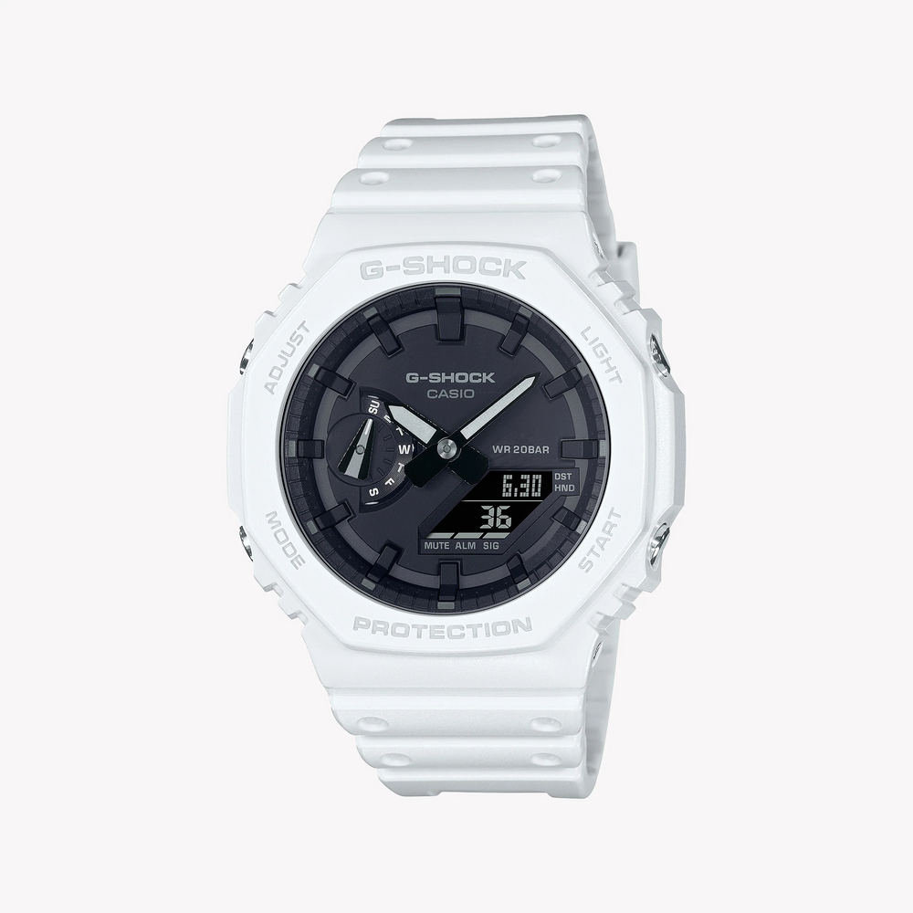 G-Shock Men's White Resin Watch, Digital Display | Ga-2100-7adr by i-watch