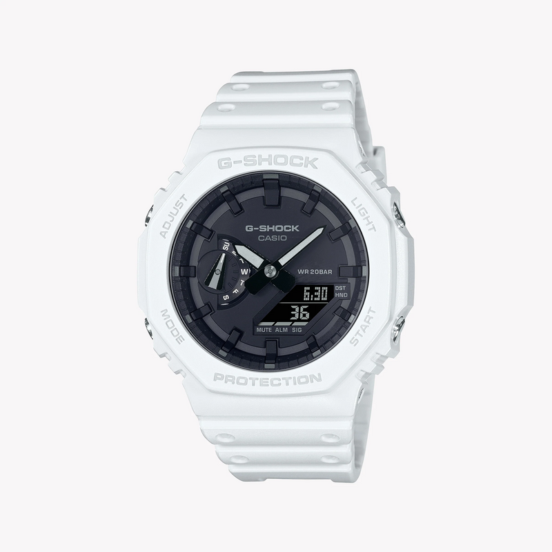 G-Shock Men's White Resin Watch, Digital Display | Ga-2100-7adr by i-watch