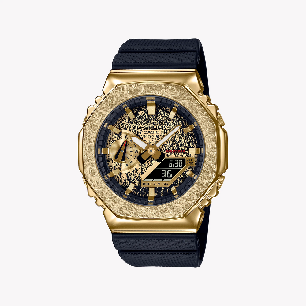 Casio G-Shock Gm-2100mg-1adr Oak - Golden Edge Men's Watch With Black Resin Band & Dual Led Light by i-watch