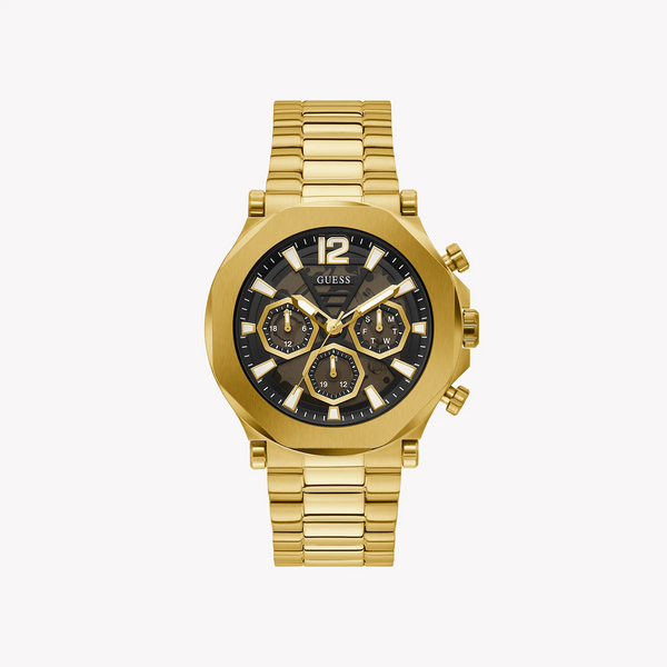 Guess Men's Gold Watch, Black Dial | Gw0539g2 by i-watch