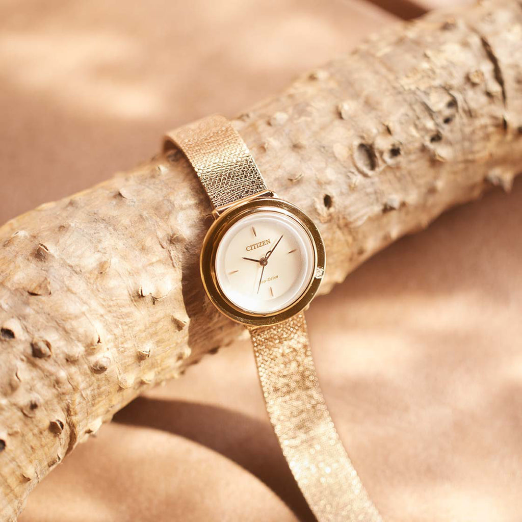 CITIZEN EM0643-92X RADIANT CHARM - ELEGANT GOLD MESH WOMEN'S TIMEPIECE-i-Watch-4