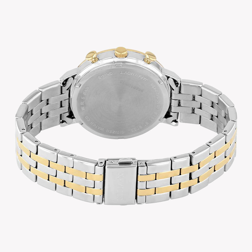 CITIZEN AN3616-75E DYNAMIC ELEGANCE - MEN'S STAINLESS STEEL CHRONOGRAPH WATCH with Black Dial & Mixed Tone Band-i-Watch-3