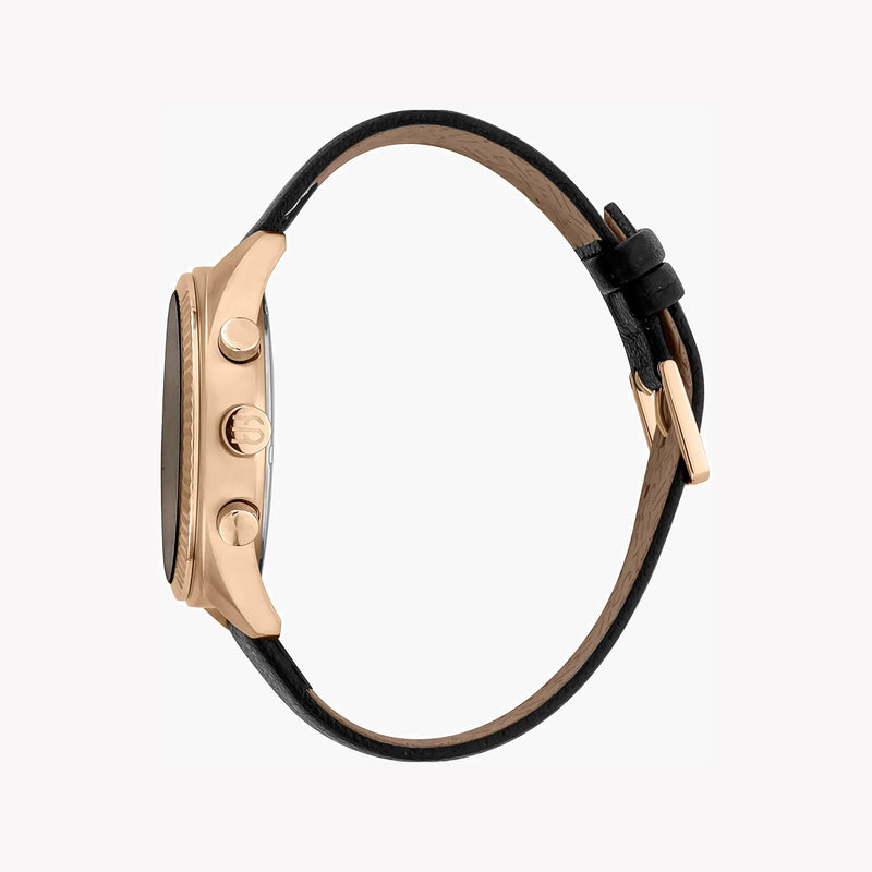 Esprit Men's Black Leather Watch, Black Dial | Es1g018m0065 by i-watch