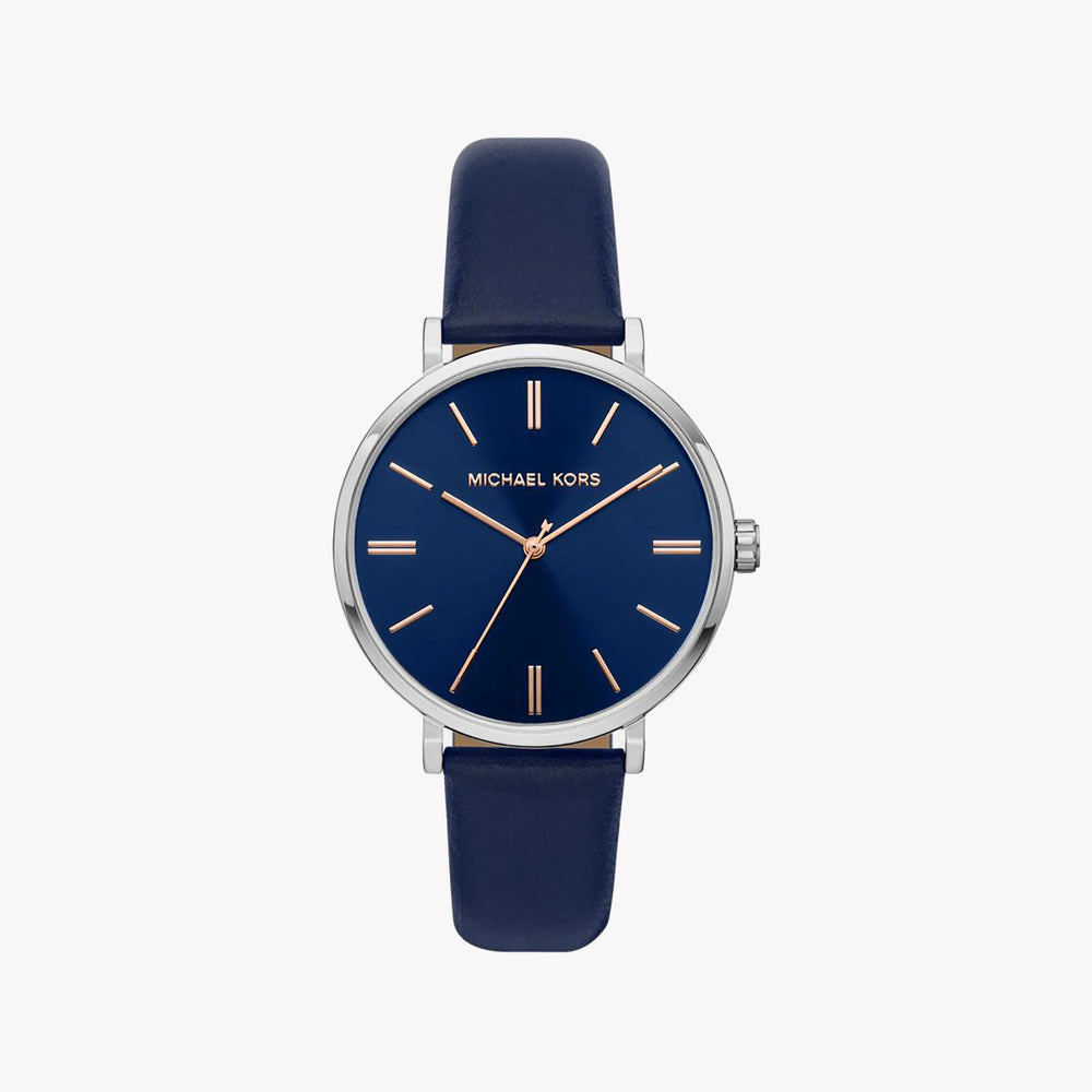 Michael Kors Men's Blue Leather Watch, Silver Case | Mk2968 by i-watch