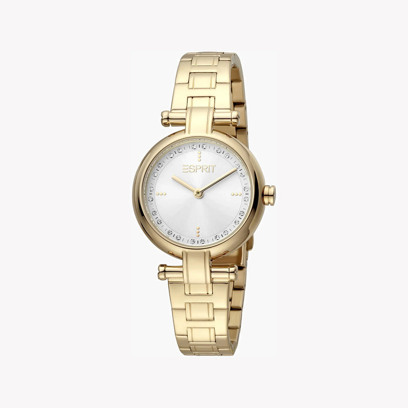 Esprit Women's Gold Stainless Steel Watch, Silver Dial | Es1l160m0055 by i-watch