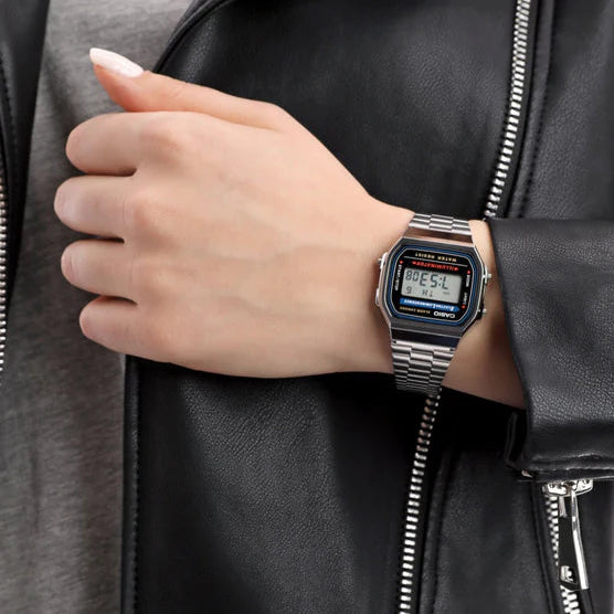 Casio Men's Resin Watch, Silver Metal Strap | A168wa-1wdf by i-watch