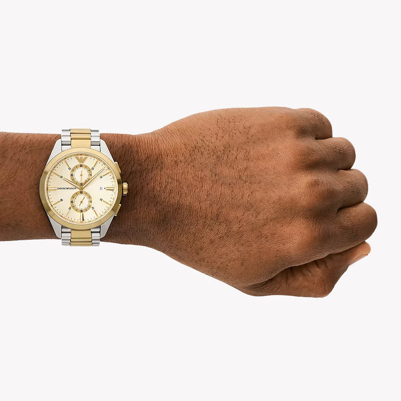 Emporio Armani Women's Silver/Gold Watch, Beige Dial | Ar11605 by i-watch