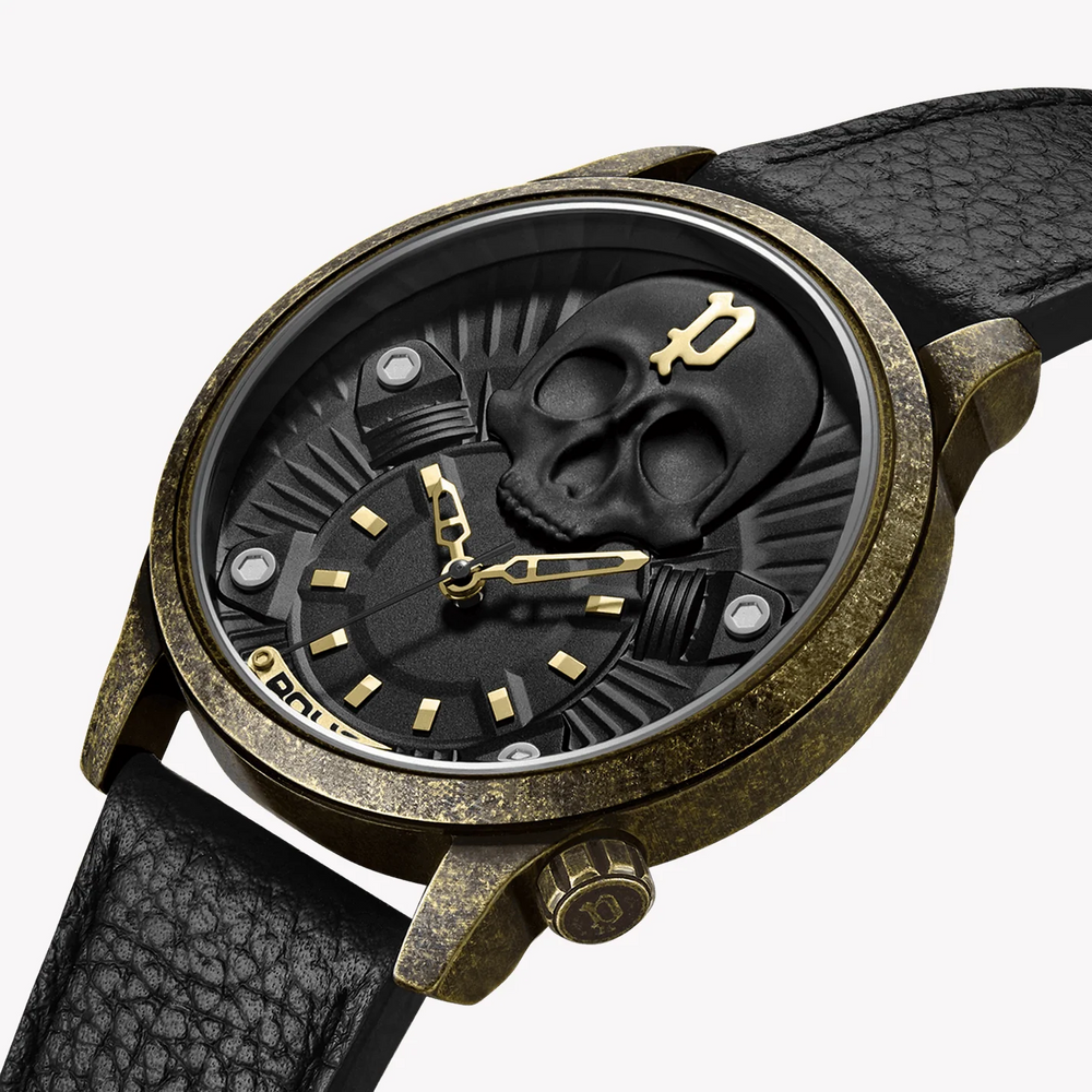 Police Men's Black Stainless Steel Watch, Black Leather | Pewja2227702 by i-watch