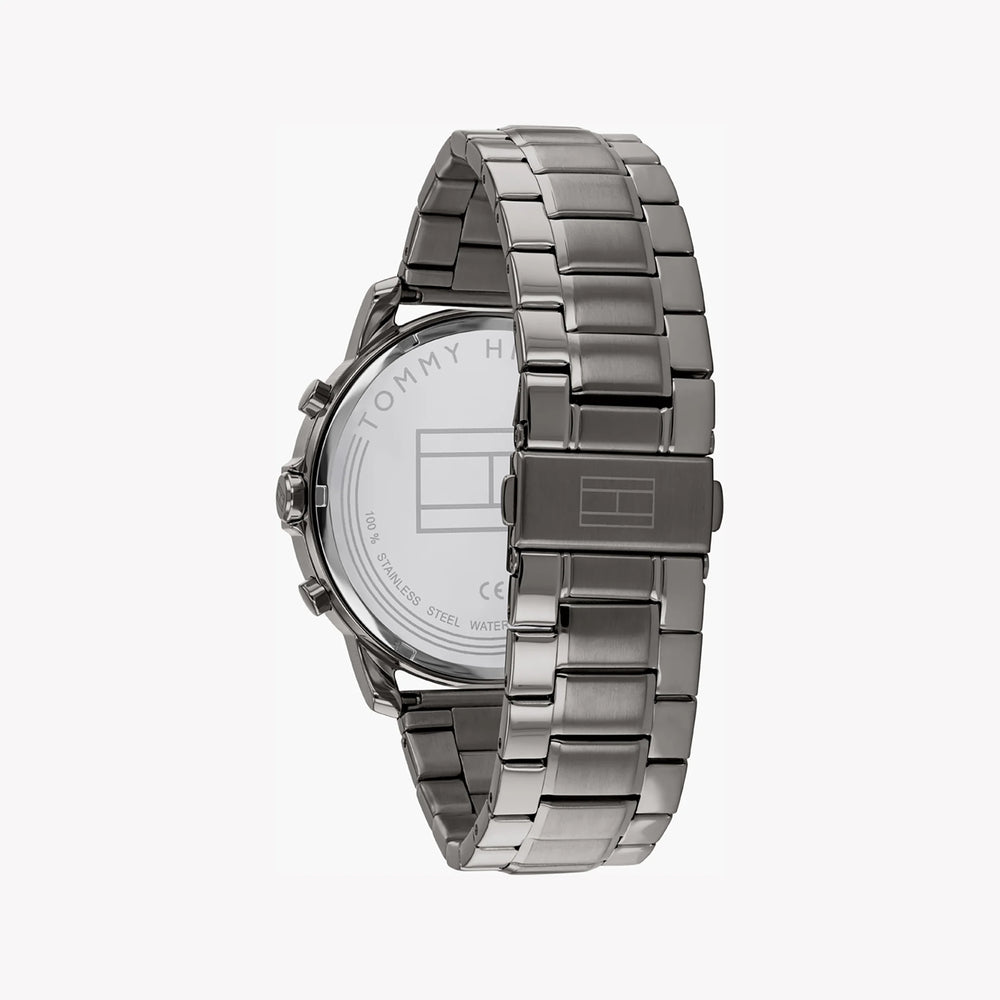Tommy Hilfiger Men's Grey Stainless Steel, Blue Dial | 1671527 by i-watch