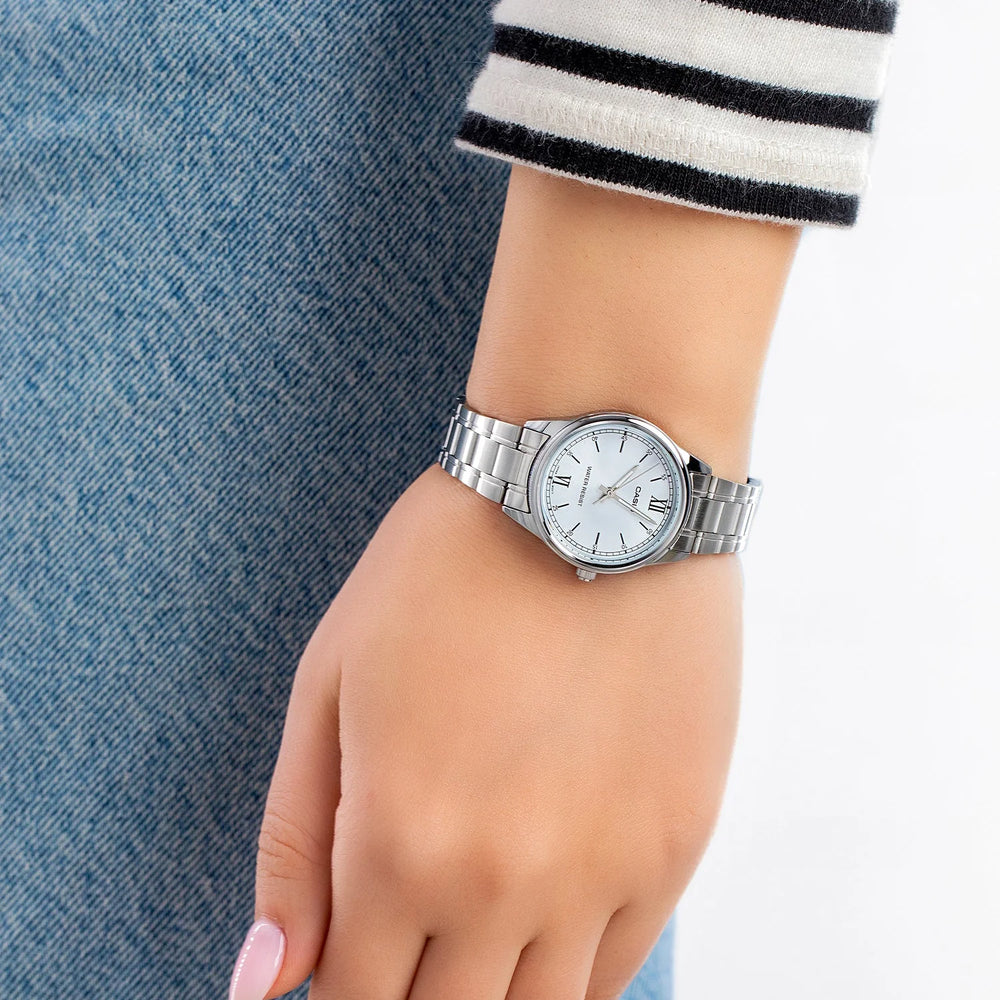 Casio Women's Stainless Steel Watch, Silver Dial | Ltp-V005d-2b3udf by i-watch