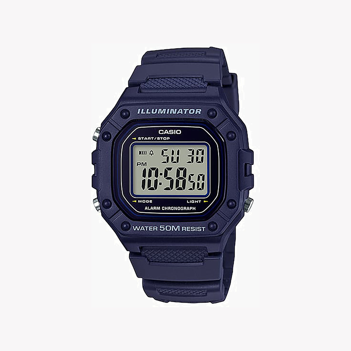 CASIO W-218H-2AV SPORTY STYLE - VERSATILE MEN'S DIGITAL WATCH WITH LED BACKLIGHT & WATER RESISTANCE