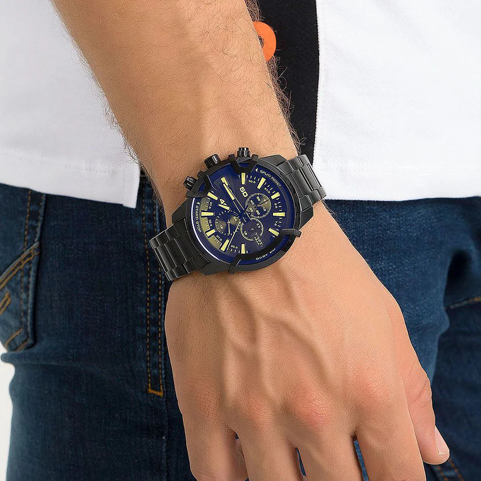 Diesel Men's Black Stainless Steel Watch, Black Dial | Dz4529 – i