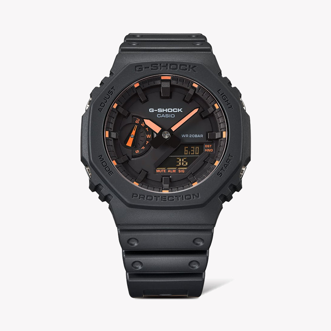 CASIO G-SHOCK GA-2100-1A4 OAK - Neon Orange Index Men's Watch