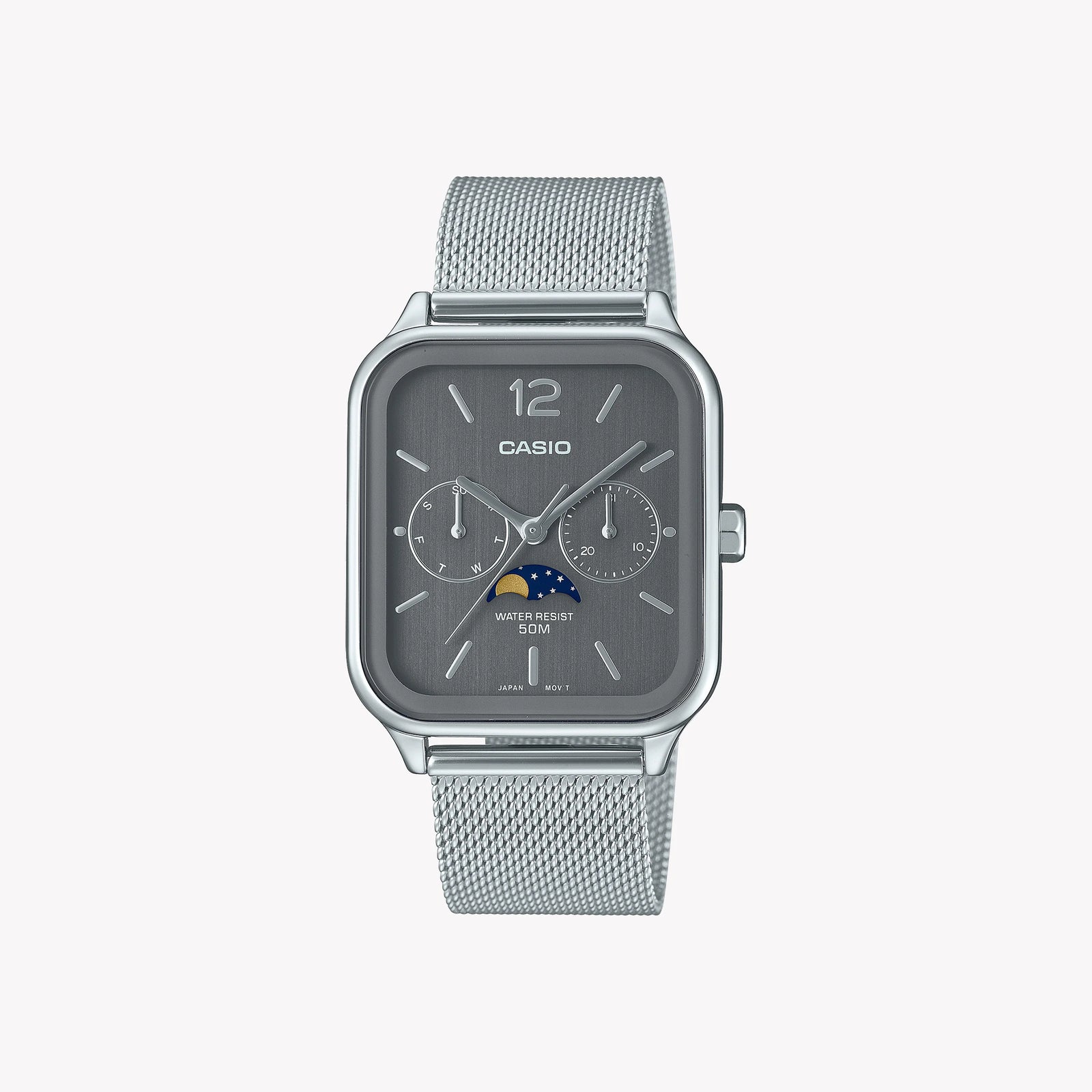 Refined Elegance Unisex Stainless Steel Watch, Grey Dial | Mtp-M305m-8aver by i-watch