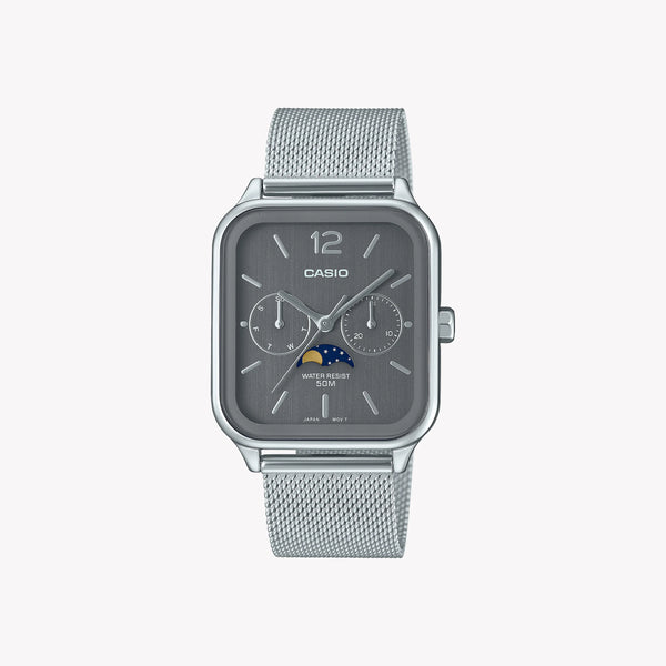 Refined Elegance Unisex Stainless Steel Watch, Grey Dial | Mtp-M305m-8aver by i-watch