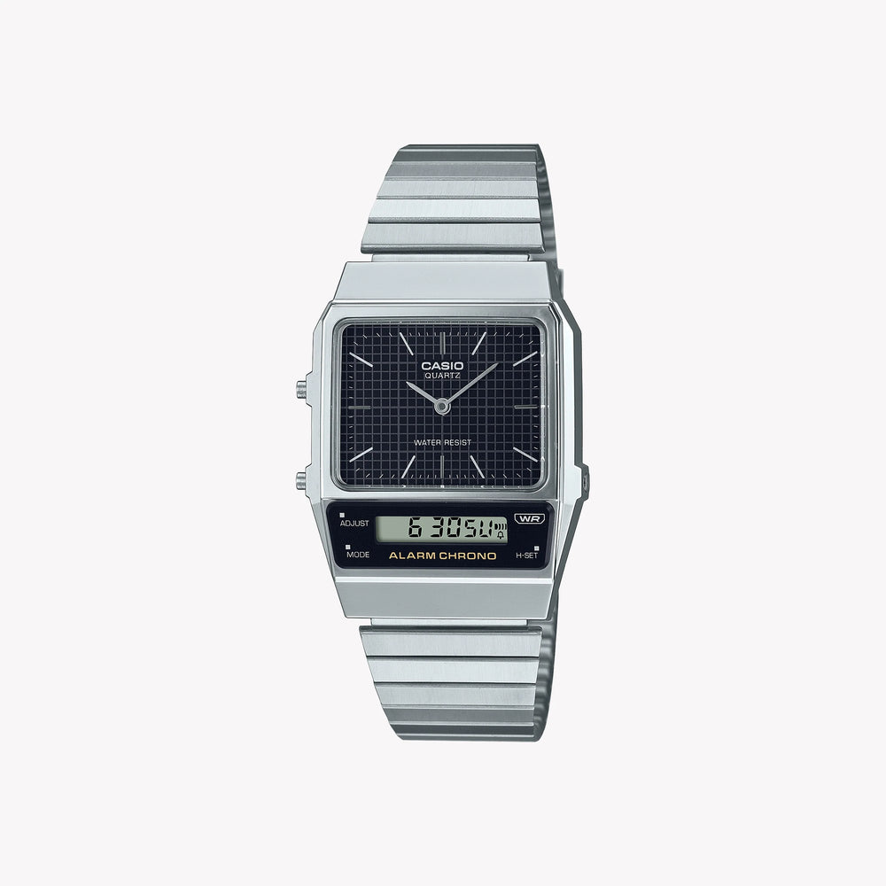 Casio Men's Silver Resin & Stainless Steel Watch, Black Dial | Aq-800e-1a by i-watch