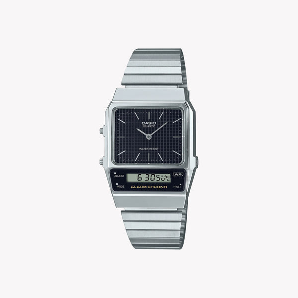Casio Men's Silver Resin & Stainless Steel Watch, Black Dial | Aq-800e-1a by i-watch